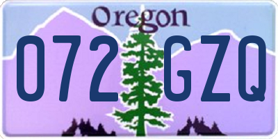 OR license plate 072GZQ