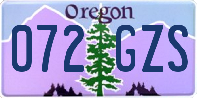 OR license plate 072GZS