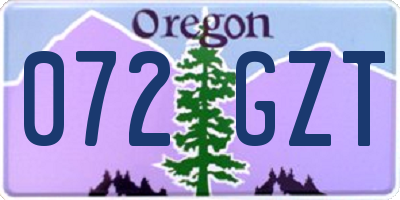 OR license plate 072GZT