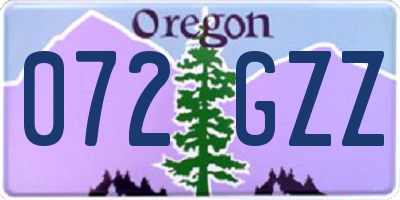 OR license plate 072GZZ
