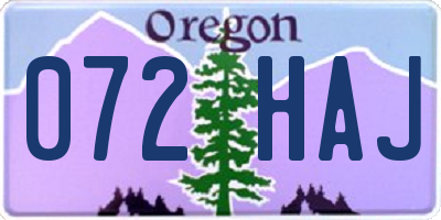 OR license plate 072HAJ