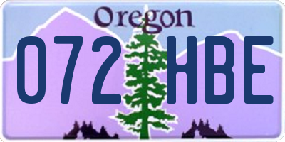 OR license plate 072HBE