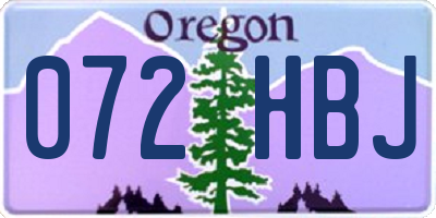 OR license plate 072HBJ