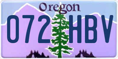 OR license plate 072HBV