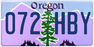 OR license plate 072HBY