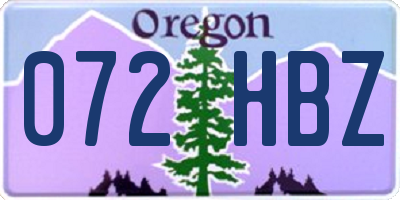 OR license plate 072HBZ