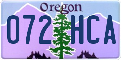 OR license plate 072HCA