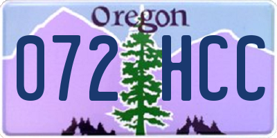OR license plate 072HCC