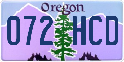 OR license plate 072HCD