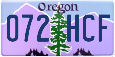 OR license plate 072HCF