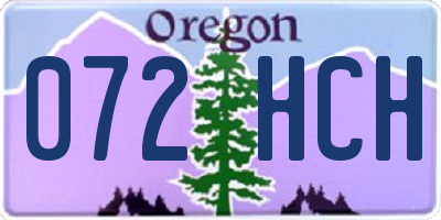 OR license plate 072HCH