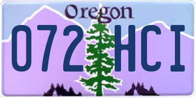 OR license plate 072HCI