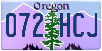 OR license plate 072HCJ