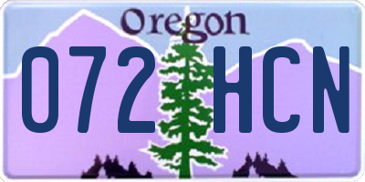 OR license plate 072HCN