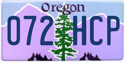 OR license plate 072HCP