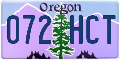 OR license plate 072HCT
