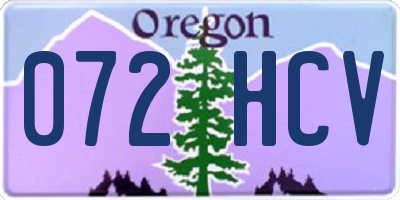 OR license plate 072HCV