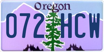 OR license plate 072HCW
