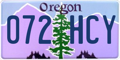 OR license plate 072HCY