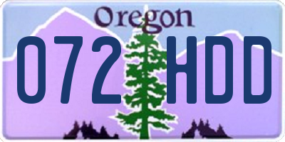 OR license plate 072HDD