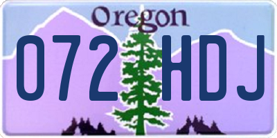 OR license plate 072HDJ
