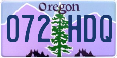 OR license plate 072HDQ