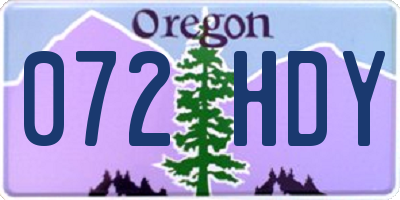 OR license plate 072HDY
