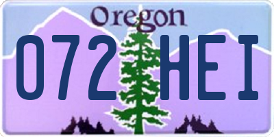 OR license plate 072HEI
