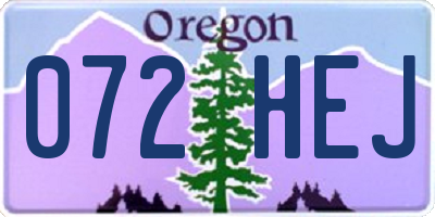 OR license plate 072HEJ