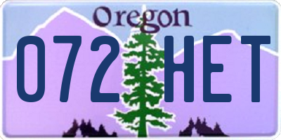 OR license plate 072HET