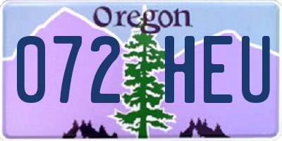 OR license plate 072HEU