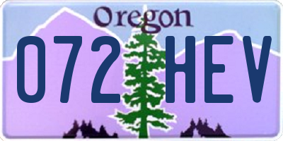 OR license plate 072HEV