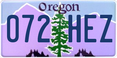 OR license plate 072HEZ