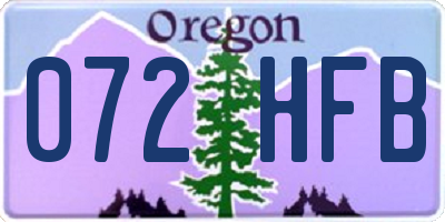 OR license plate 072HFB