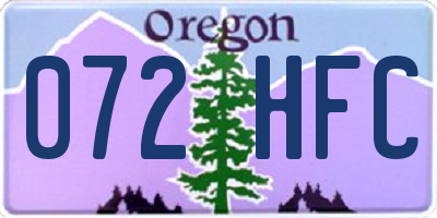 OR license plate 072HFC
