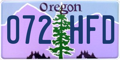 OR license plate 072HFD