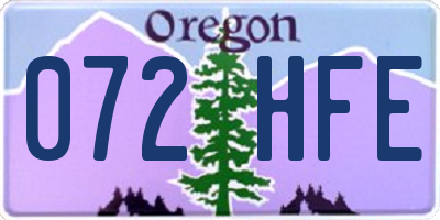 OR license plate 072HFE