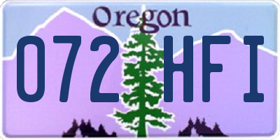 OR license plate 072HFI