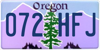 OR license plate 072HFJ