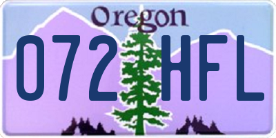 OR license plate 072HFL
