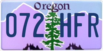 OR license plate 072HFR