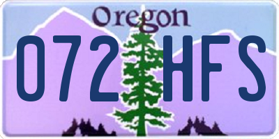 OR license plate 072HFS