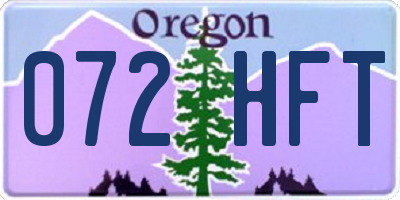 OR license plate 072HFT