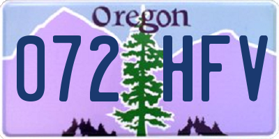 OR license plate 072HFV