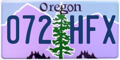 OR license plate 072HFX
