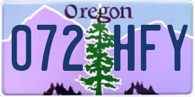 OR license plate 072HFY