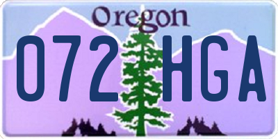 OR license plate 072HGA