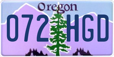 OR license plate 072HGD