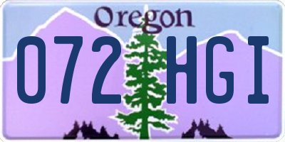 OR license plate 072HGI