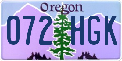 OR license plate 072HGK